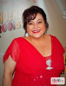 Lizz Meiring by die Premiere van Hoener met die Rooi Skoene