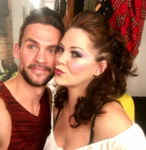 Kyle Jardine and Tessa Denton Back Stage at Macbeth, The Adult Panto