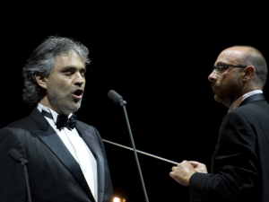 Andrea Bocelli and Carlo Bernini