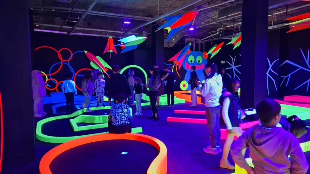 Bedford Glows After Dark with the Return of Neon Mini Golf Neon Glow Mini Golf Bedford Centre
