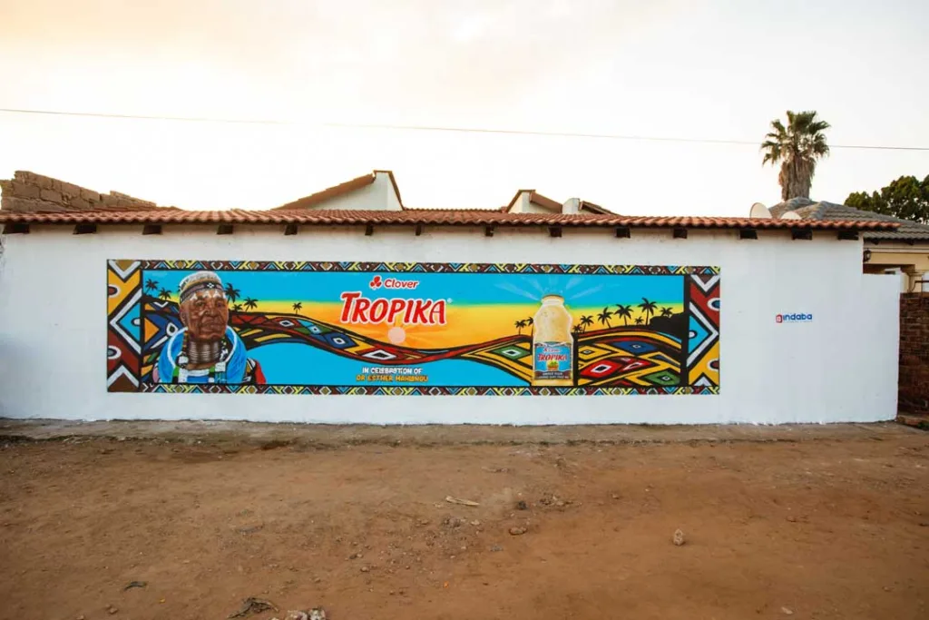 Tropika Launches Dr Esther Mahlangu-Inspired Public Art Campaign Tropika Ginger Beer Flavoured Dairy Fruit Mix